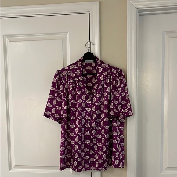 Vintage Western Paisley Purple button-up shirt , Size: M/L - Picture 3 of 17